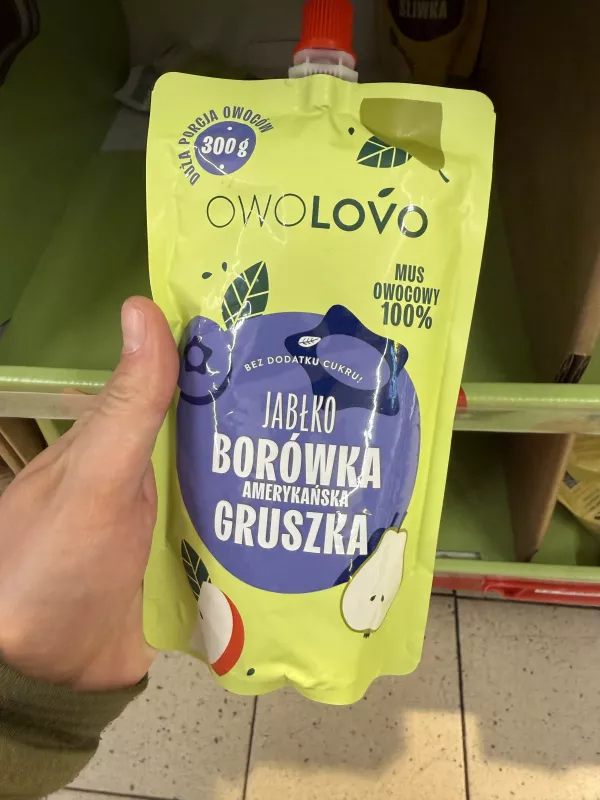 Owolovo Mus owocowy Jabłko Borówka amerykańska Gruszka | 300g