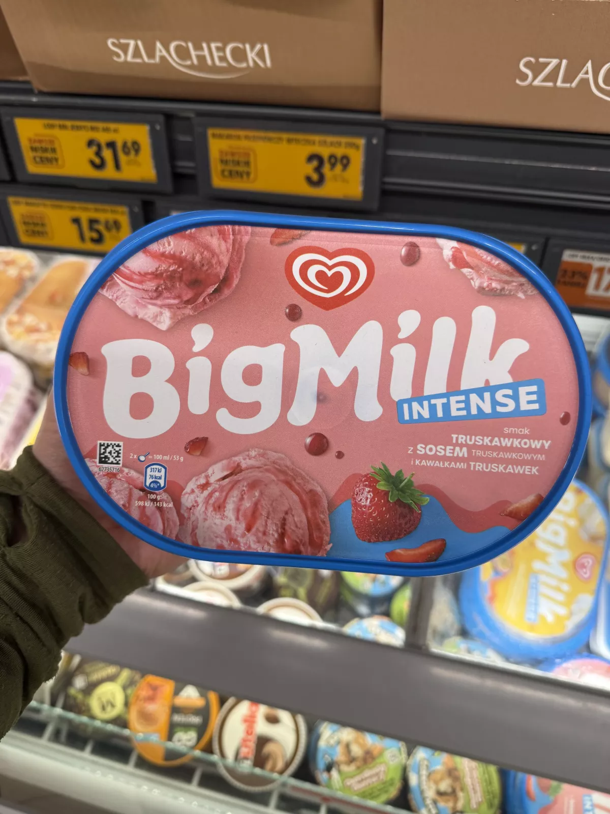 Algida Big Milk Intense Truskawkowy | 900ml