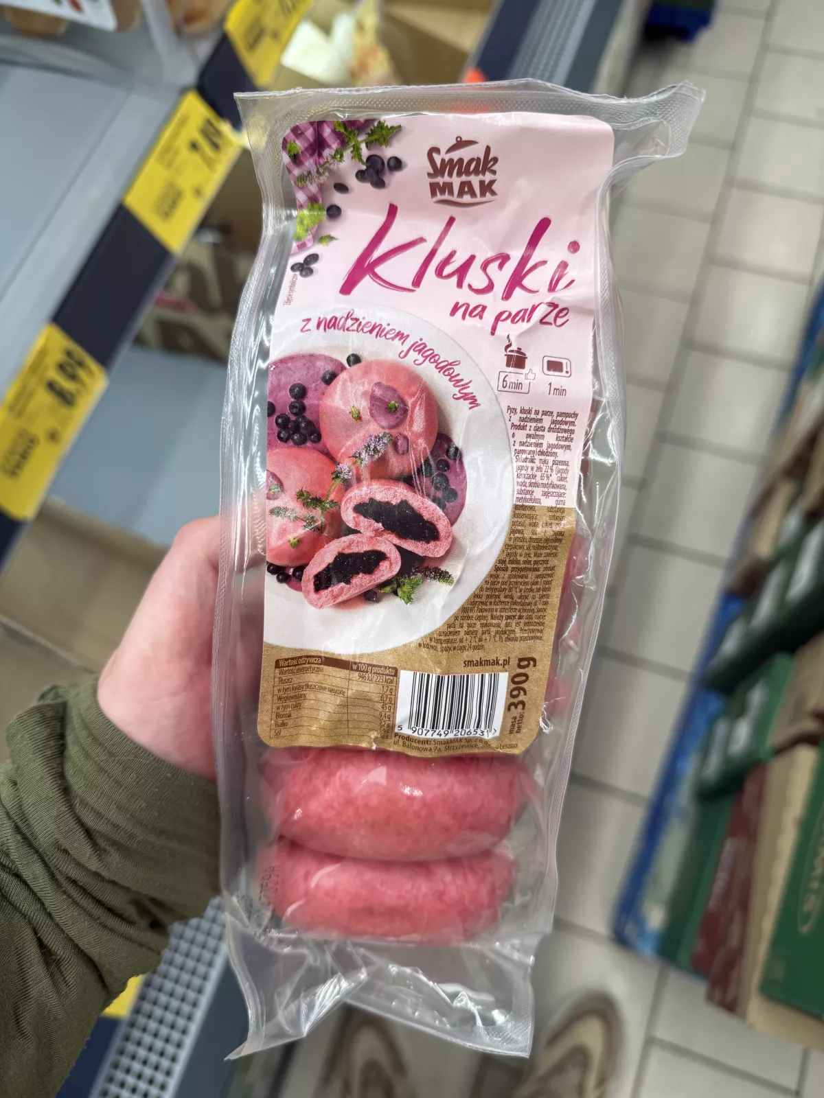 SmakMAK Kluski na parze z nadzieniem jagodowym | 390g