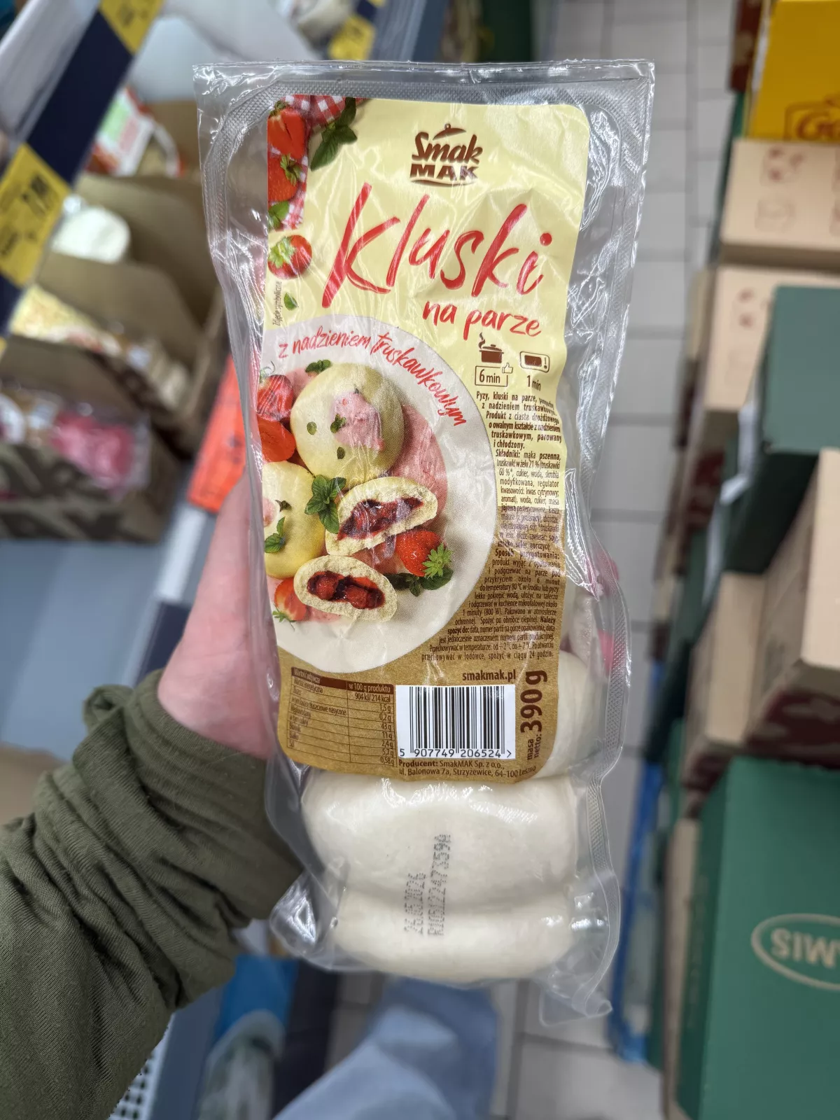 SmakMAK Kluski na parze z nadzieniem truskawkowym | 390g
