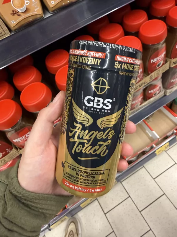 GBS Angel’s Touch kawa rozpuszczalna o zwiększonej zawartości kofeiny o smaku pistacji | 100g