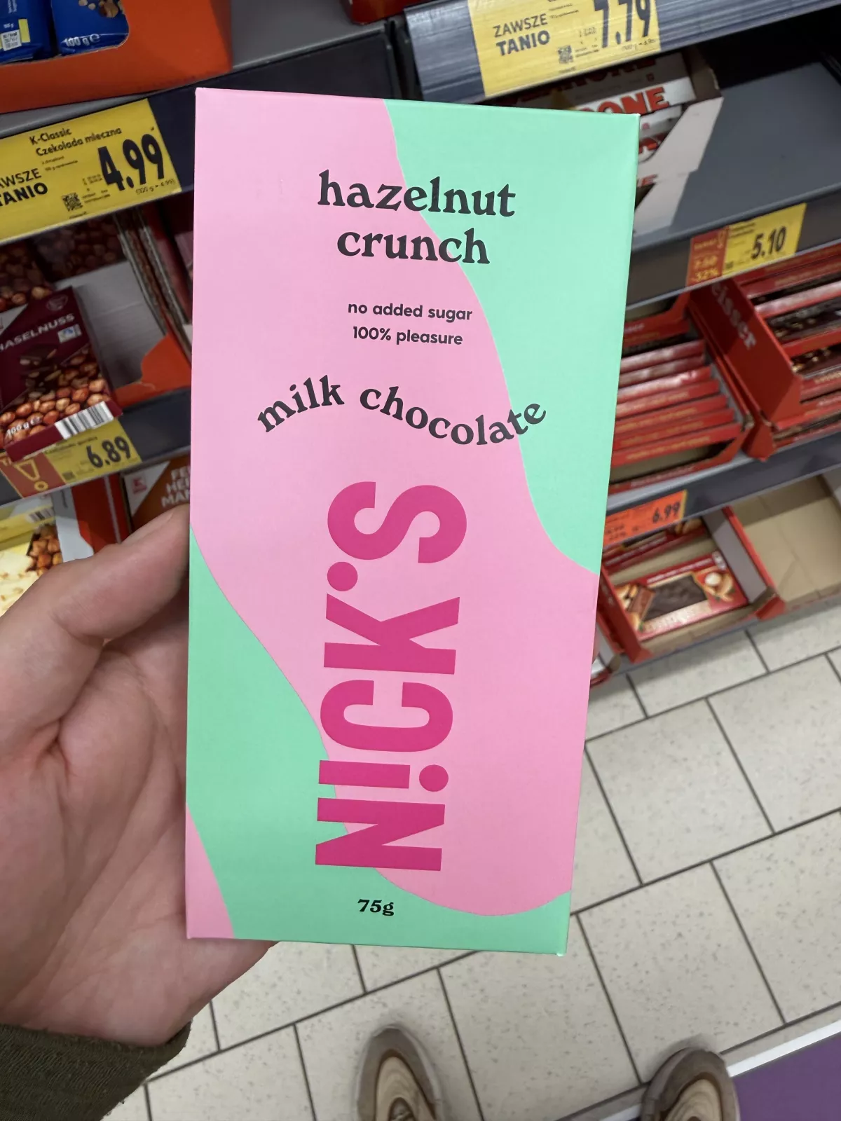 Nick’s Hazelnut Crunch czekolada mleczna z orzechami laskowymi | 75g