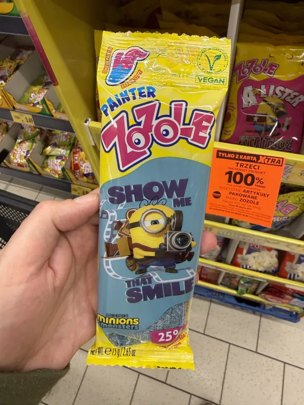Zozole Painter kwaśne żelki o smaku malinowym Minions & Monsters | 75g