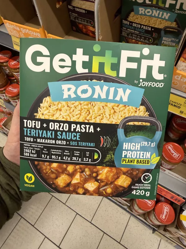 GetitFit Ronin Tofu + Orzo Pasta + Teriyaki Sauce / Tofu + makaron orzo + sos teriyaki | 420g