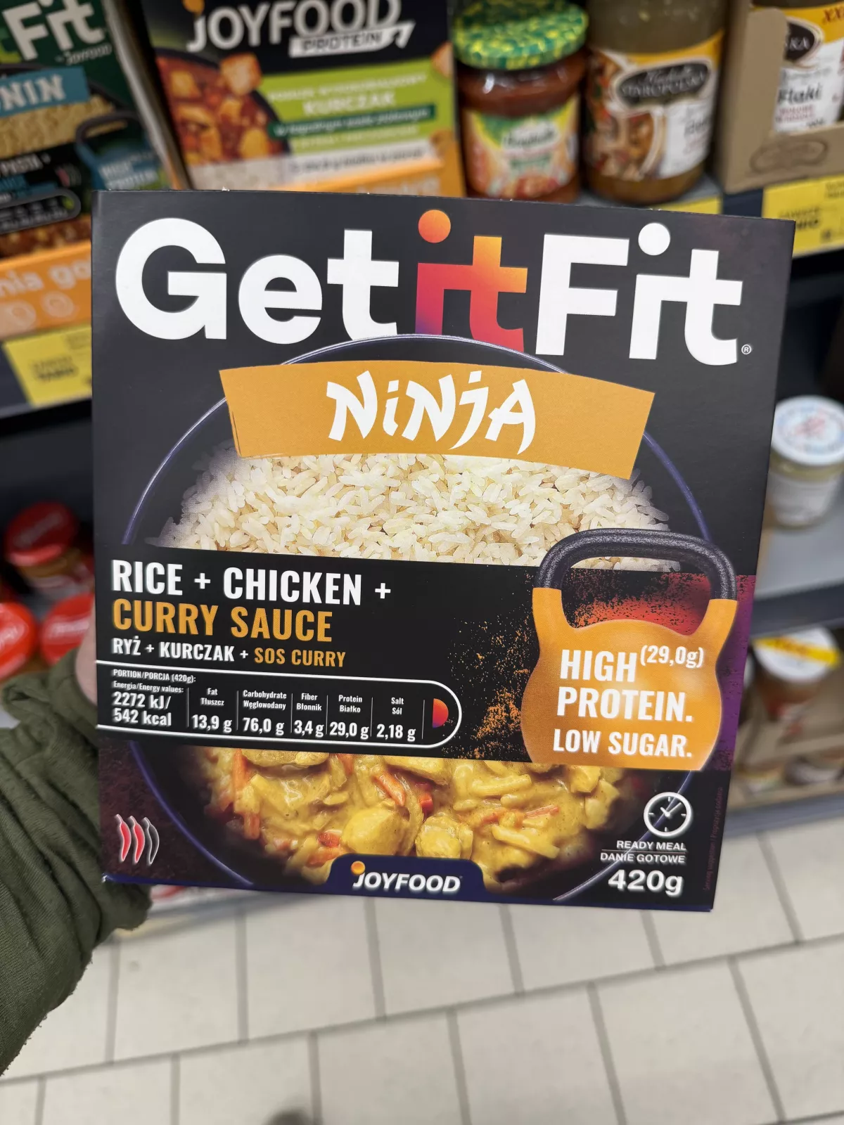 GetitFit Ninja Rice + Chicken + Curry Sauce / Ryż + kurczak + sos curry | 420g