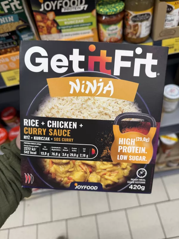 GetitFit Ninja Rice + Chicken + Curry Sauce / Ryż + kurczak + sos curry | 420g
