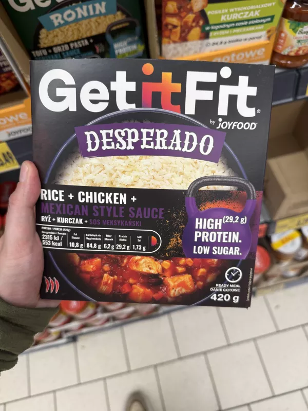 GetitFit Desperado Rice + Chicken + Mexican Style Sauce / Ryż + kurczak + sos meksykański | 420g