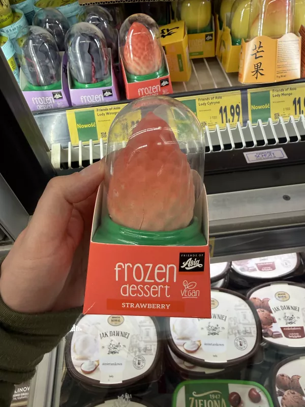Friends of Asia Frozen Dessert Strawberry / Sorbet truskawkowy w polewie tłuszczowej | 75g / 90ml