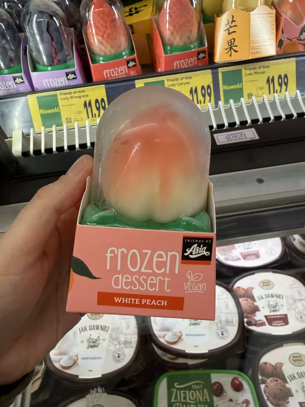 Friends of Asia Frozen Dessert White Peach / Sorbet brzoskwiniowy w polewie tłuszczowej | 75g / 90ml