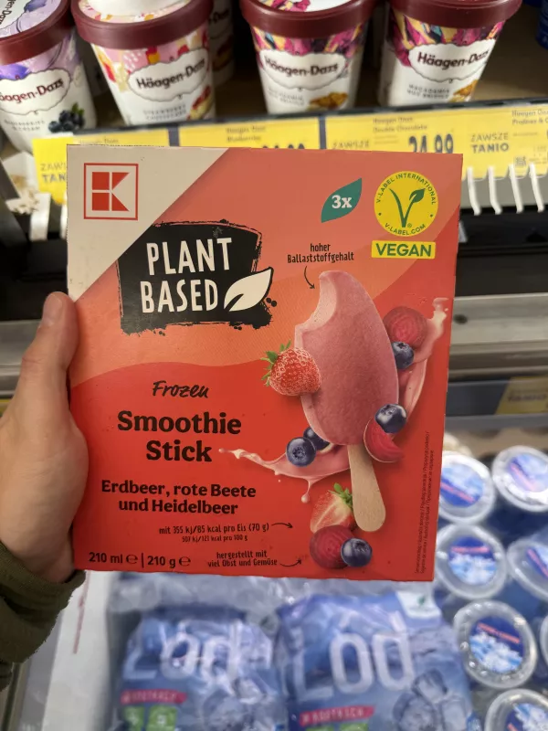 Kaufland Plant Based Frozen Smoothie Stick Erdbeer, rote Beete und Heidelbeer | 210g / 210ml