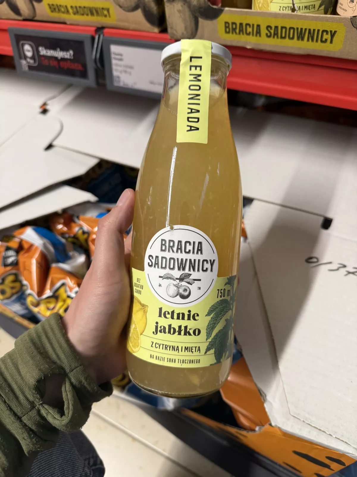 Bracia Sadownicy Lemoniada letnie jabłko z cytryną i miętą | 750ml