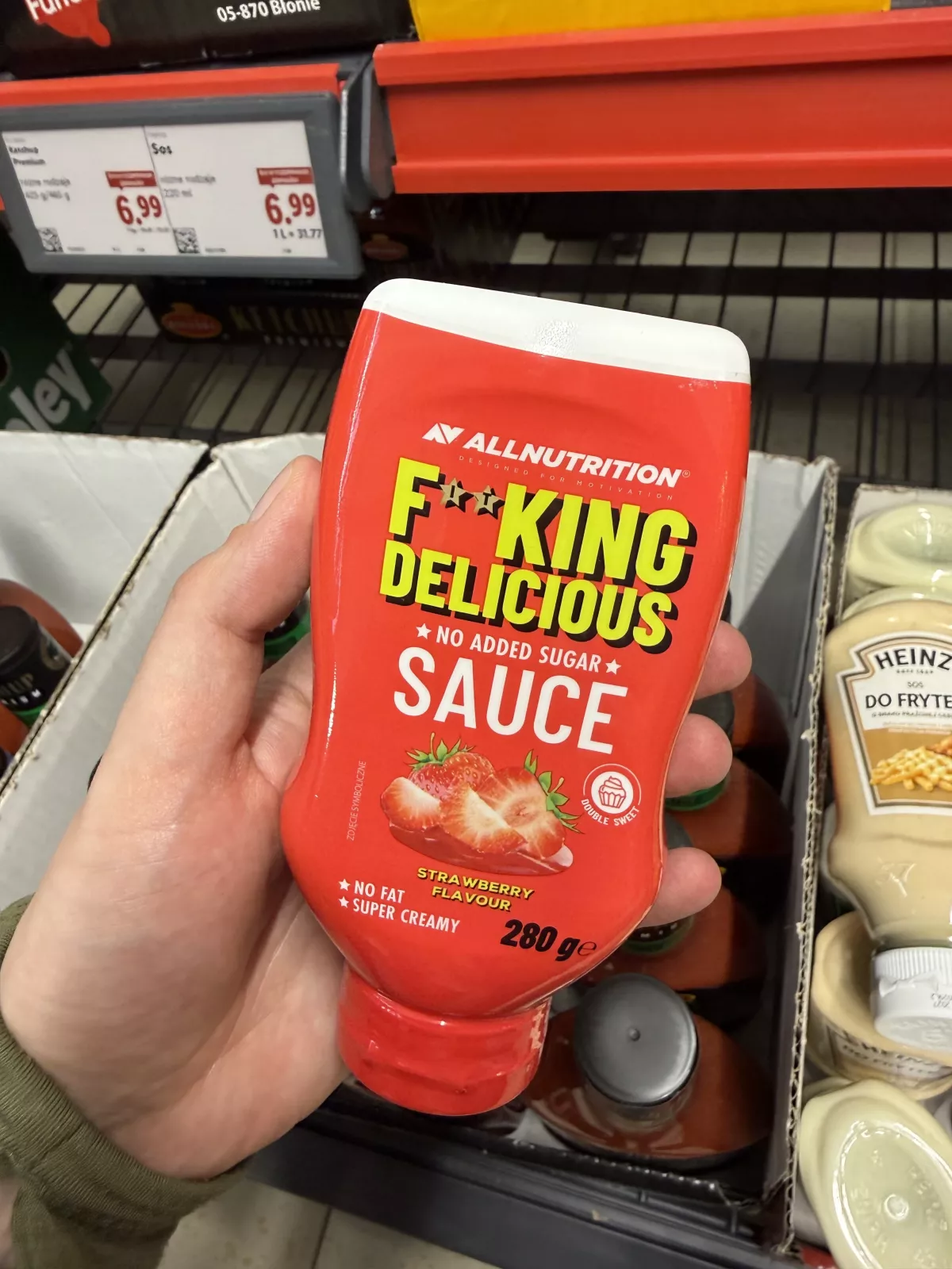 Allnutrition F**king Delicious No Added Sugar Sauce Strawberry Flavour / Sos o smaku truskawkowym | 280g