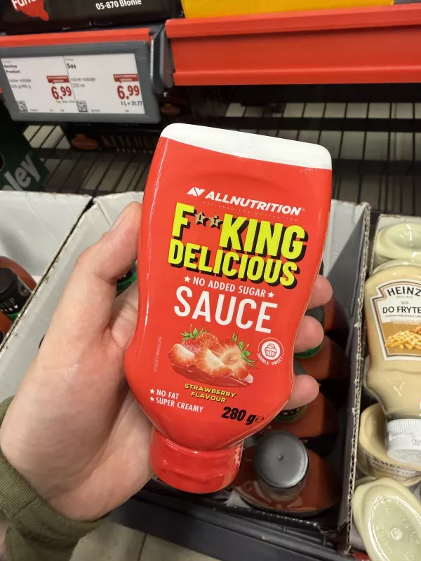 Allnutrition F**king Delicious No Added Sugar Sauce Strawberry Flavour / Sos o smaku truskawkowym | 280g