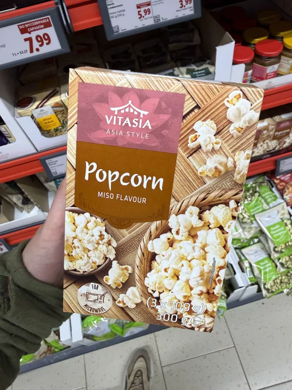 Vitasia Asia Style Popcorn Miso Flavour / Popcorn o smaku miso do mikrofalówki | 300g
