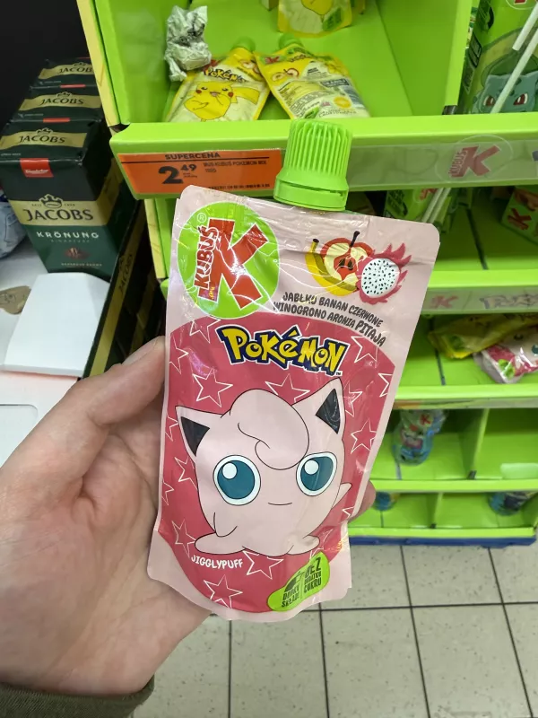 Kubuś Pokémon Mus Jabłko Banan Czerwone Winogrono Aronia Pitaja (Jigglypuff) | 100g