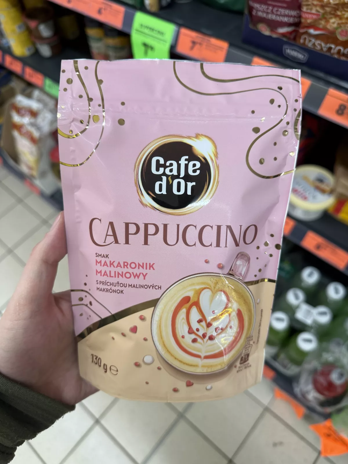 Cafe d’Or Cappuccino o smaku makaronika malinowego | 130g