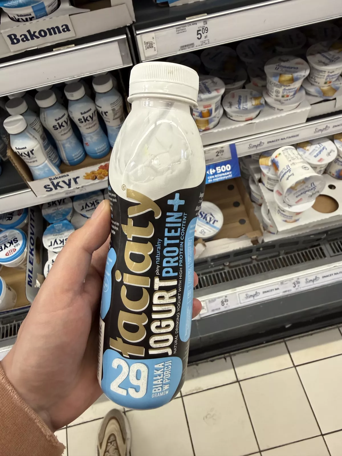 Łaciaty Protein+ Jogurt pitny naturalny | 360g