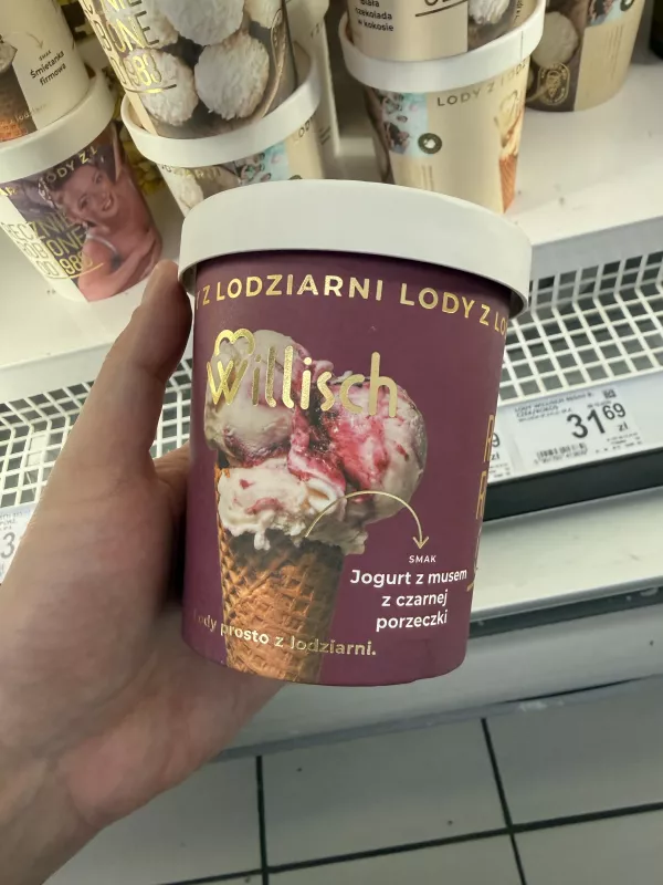 Willisch Lody o smaku jogurtu z musem z czarnej porzeczki | 380g / 465ml