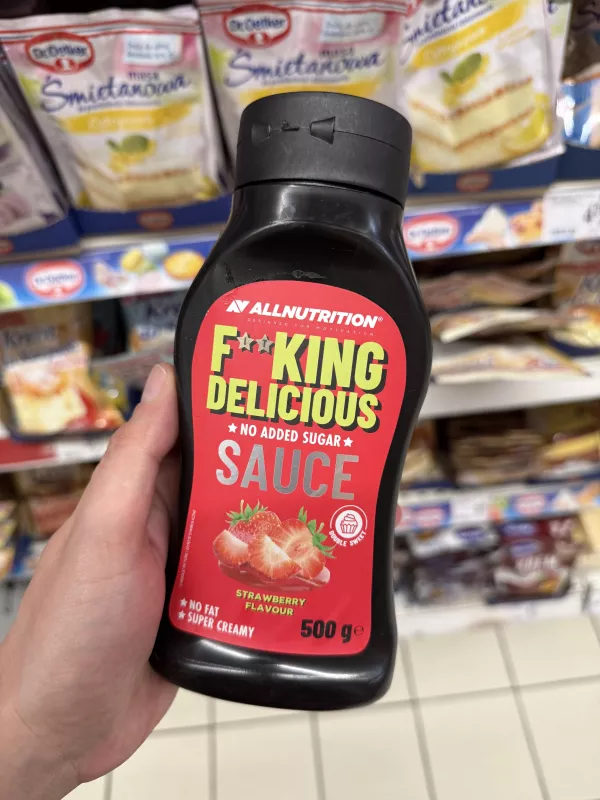 Allnutrition F**king Delicious No Added Sugar Sauce Strawberry Flavour / Sos o smaku truskawkowym | 500g