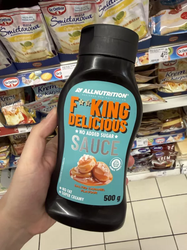 Allnutrition F**king Delicious No Added Sugar Sauce Salted Caramel Flavour / Sos o smaku słonego karmelu | 500g