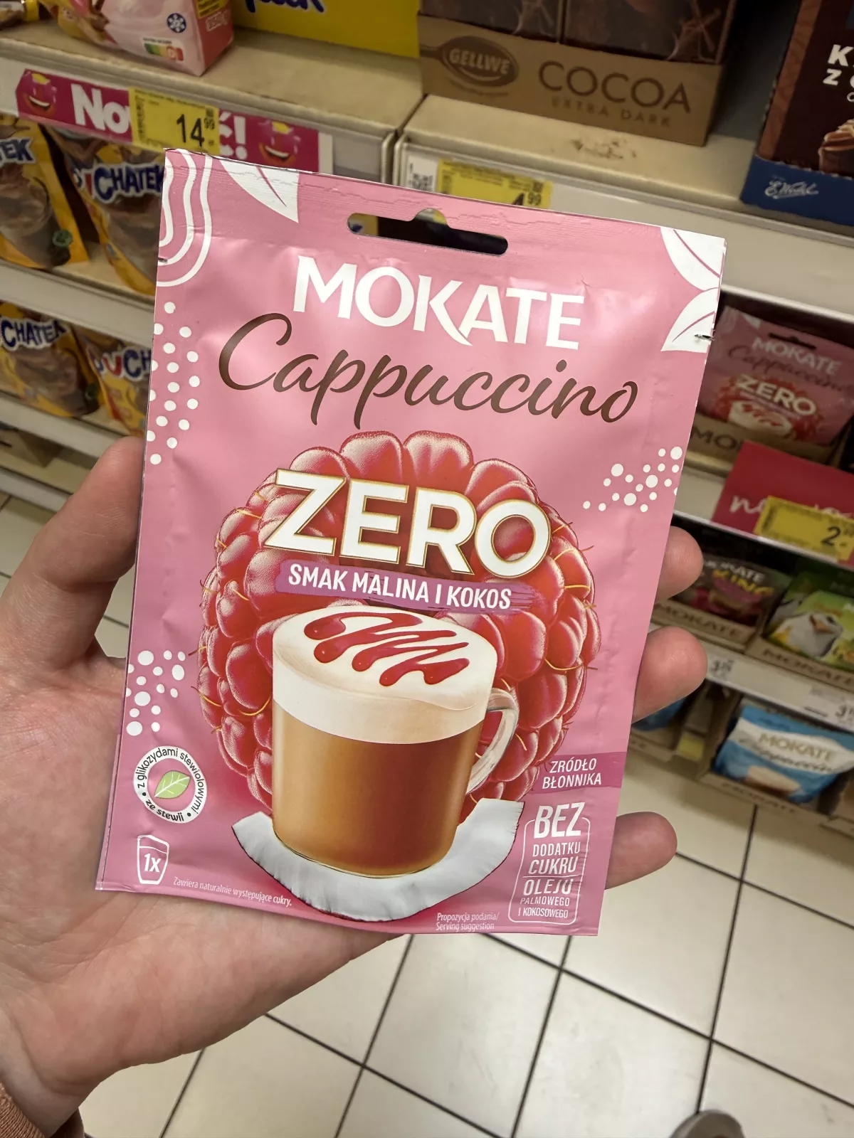 Mokate Cappuccino Zero smak malina i kokos | 20g