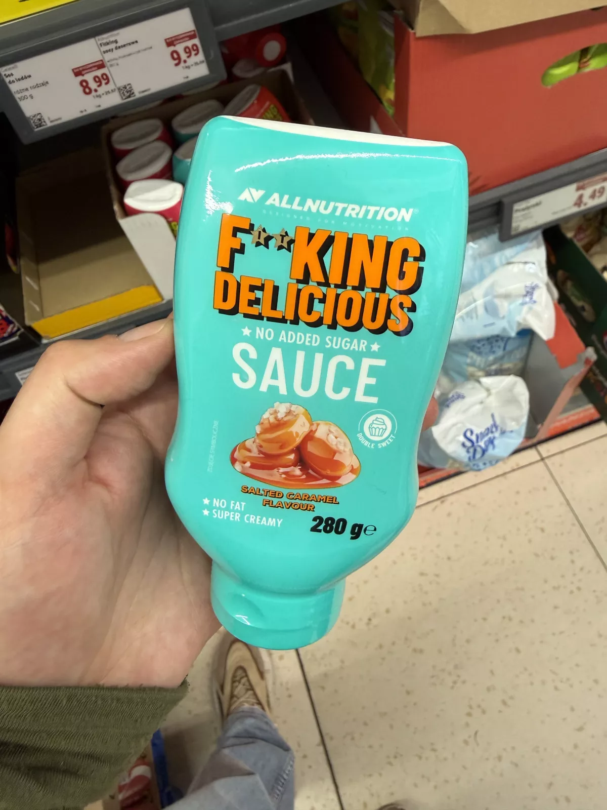 Allnutrition F**king Delicious No Added Sugar Sauce Salted Caramel Flavour / Sos o smaku słonego karmelu | 280g