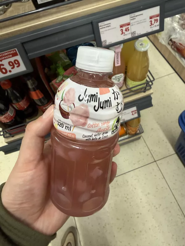 Jumi Jumi Cotton Candy napój kokosowy o smaku waty cukrowej z kawałkami galaretki kokosowej nata de coco | 320ml