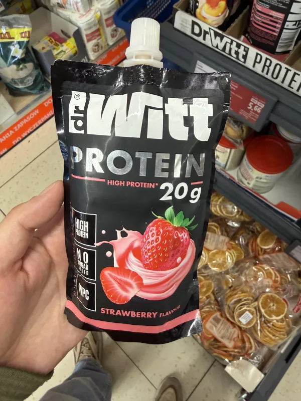 Dr Witt Protein Mus wieloowocowy Strawberry Flavour | 200g