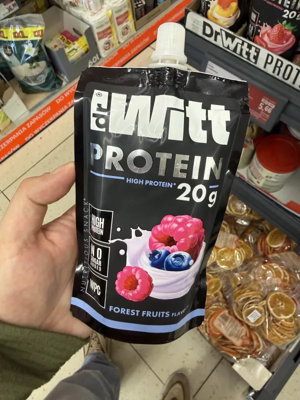 Dr Witt Protein Forest Fruits mus wieloowocowy z białkiem WPC | 200g