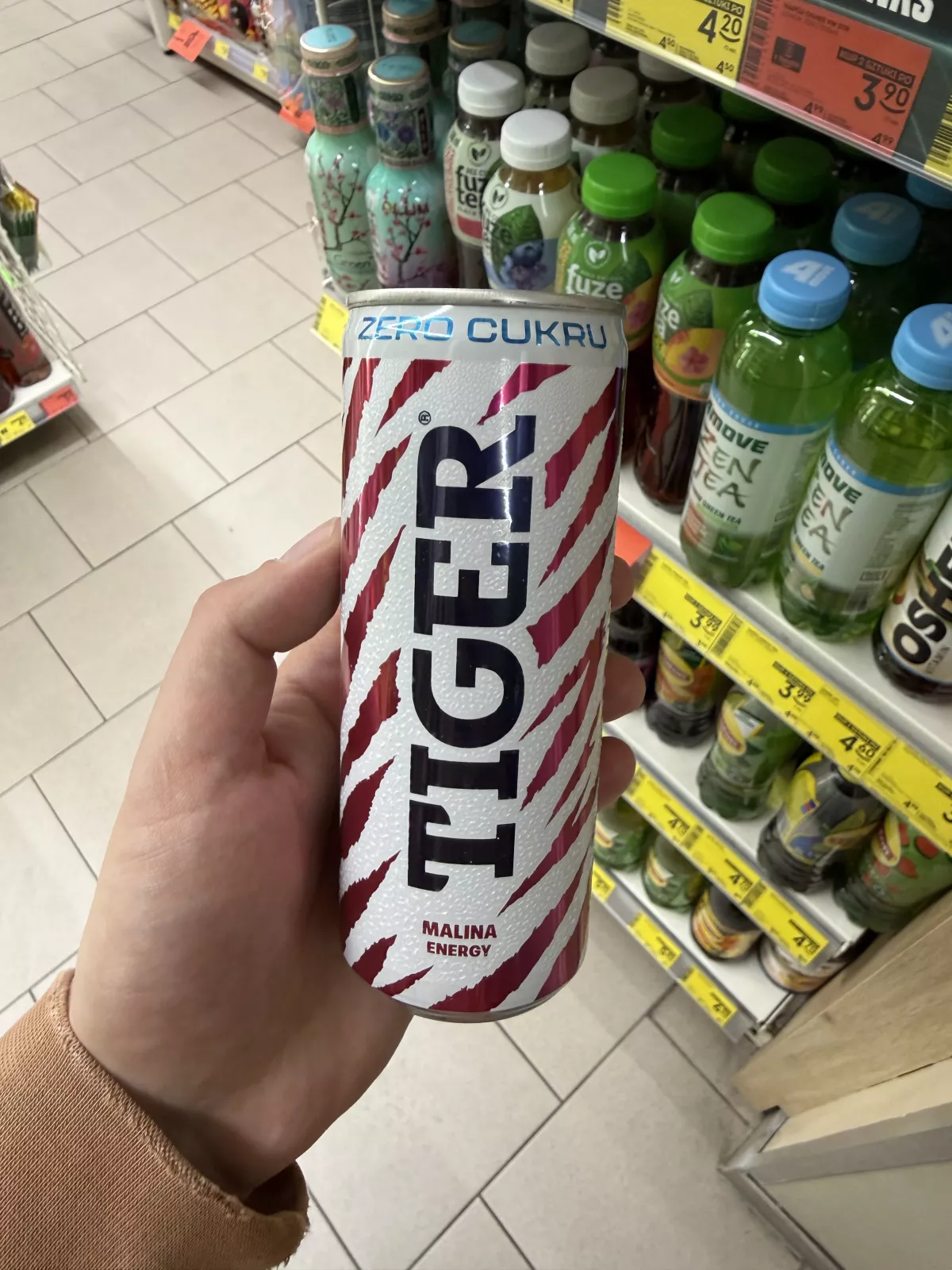 Tiger Energy Malina Zero Cukru (biała puszka) | 250ml