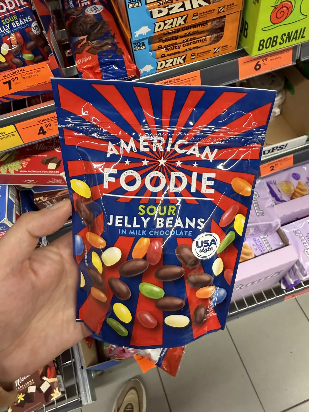 American Foodie Sour Jelly Beans in Milk Chocolate | 120g