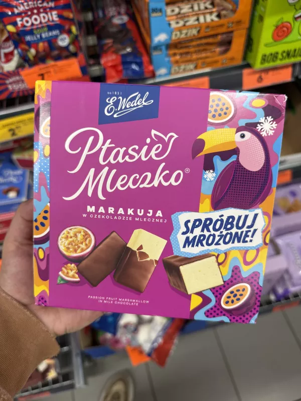 E. Wedel Ptasie Mleczko Marakuja w czekoladzie mlecznej | 340g