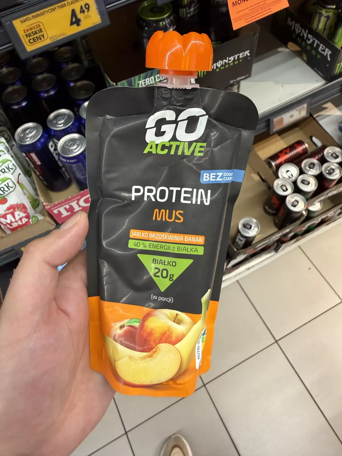 Go Active Protein Mus Jabłko Brzoskwinia Banan | 180g