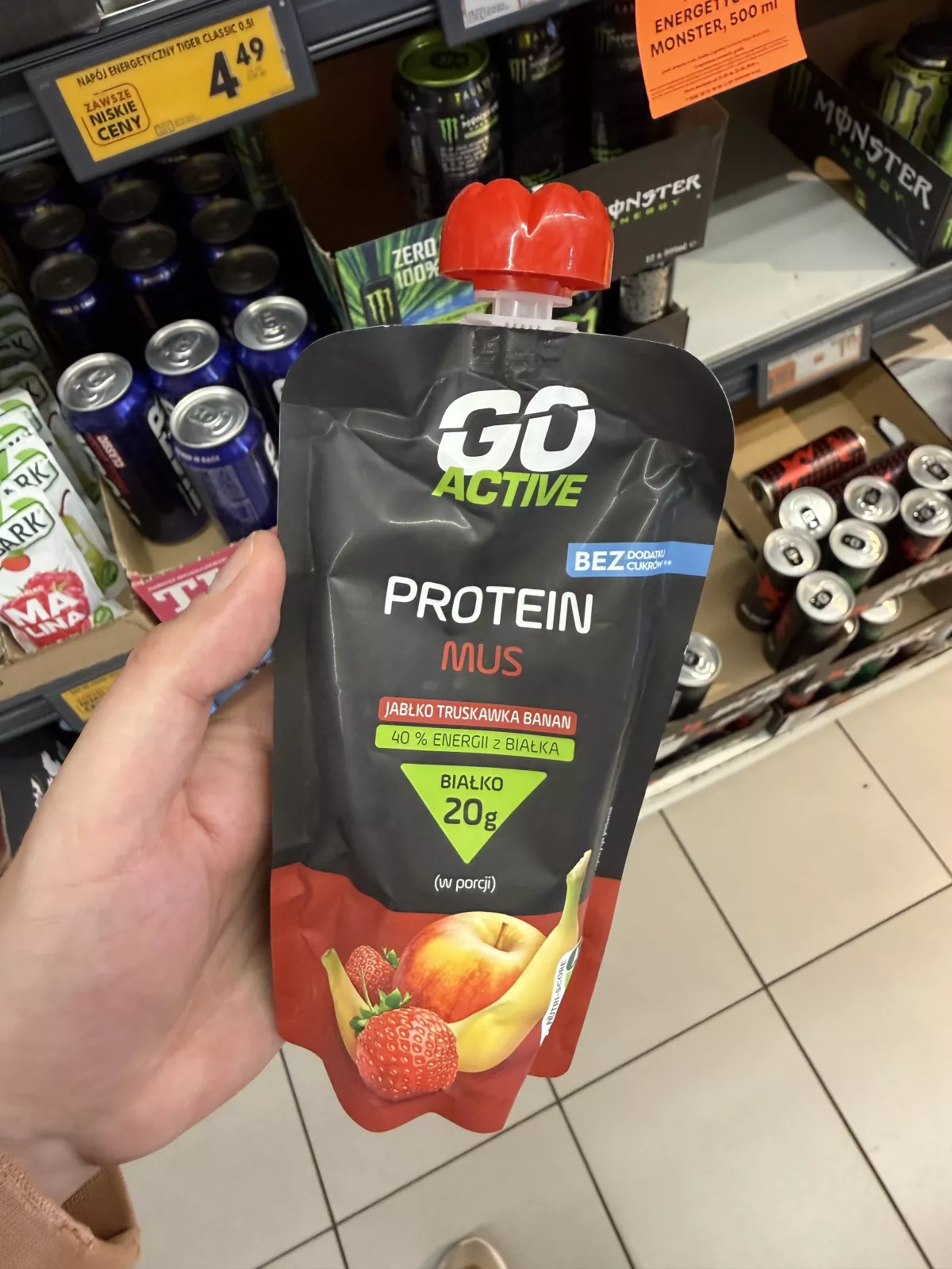 Go Active Protein Mus Jabłko Truskawka Banan | 180g