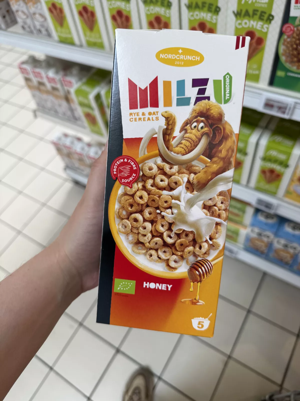Nordcrunch Milzu Original Rye & Oat Cereals Honey / Kółeczka zbożowe żytnio-owsiane z miodem | 150g