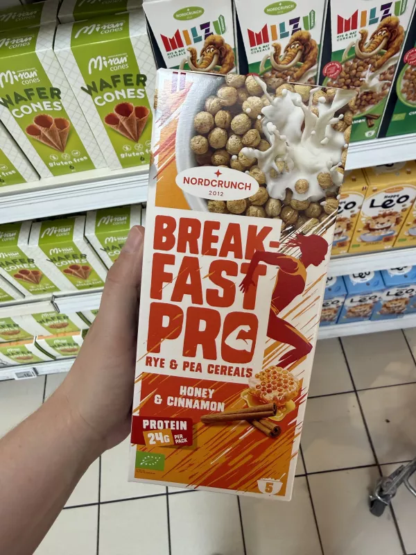Nordcrunch Breakfast Pro Rye & Pea Cereals Honey & Cinnamon / Kulki żytnio-grochowe z miodem i cynamonem | 150g