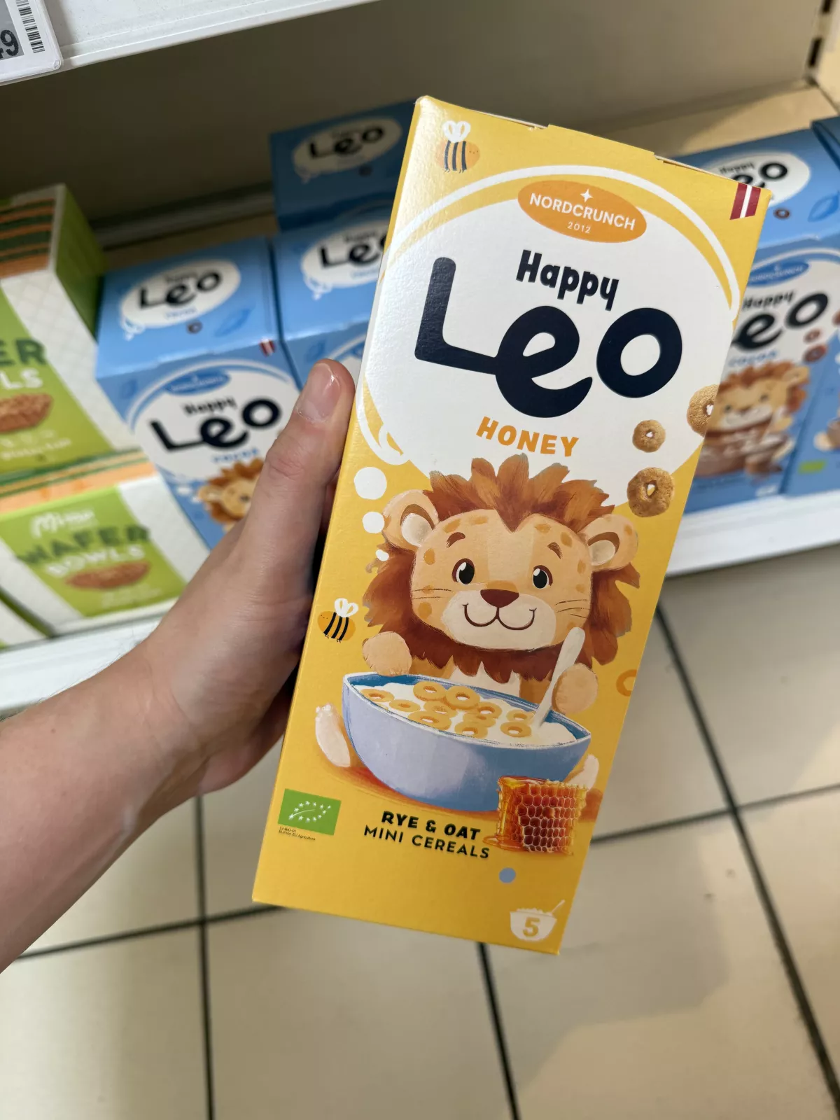Nordcrunch Happy Leo Honey / Kółeczka zbożowe żytnio-owsiane z miodem | 150g