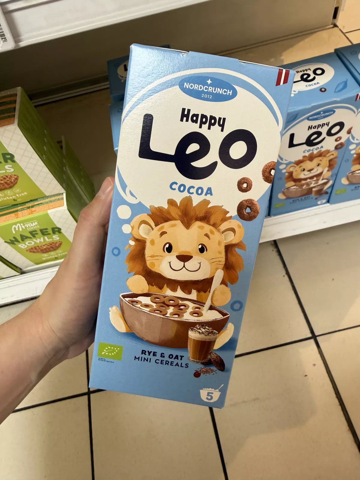 Nordcrunch Happy Leo Cocoa / Kółeczka zbożowe żytnio-owsiane z kakao | 150g