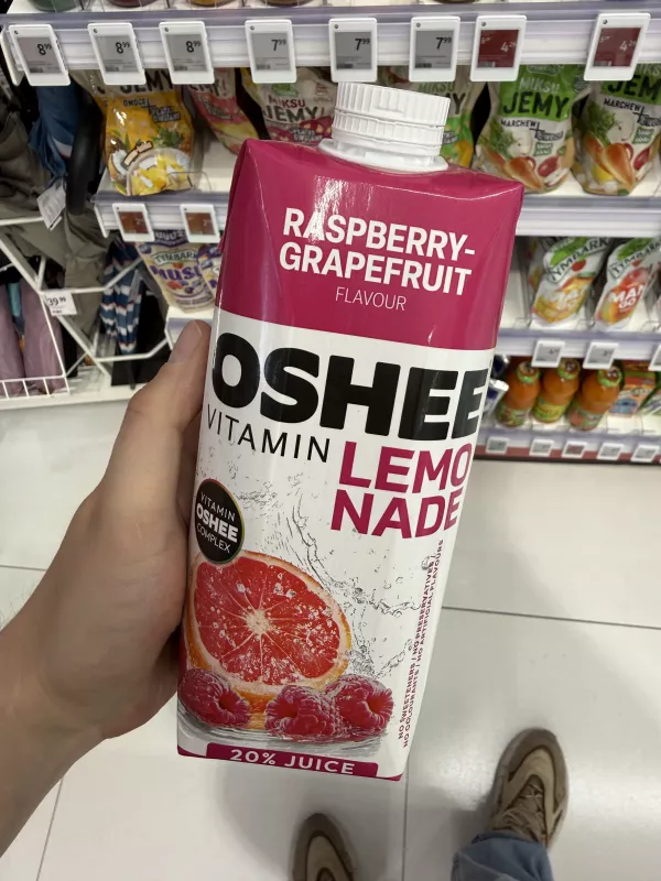Oshee Vitamin Lemonade Raspberry-Grapefruit Malina-Grejpfrut (karton) | 750ml