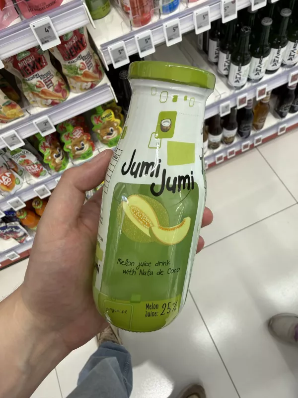 Jumi Jumi Melon juice drink with Nata de Coco / napój melonowy z kawałkami galaretki kokosowej nata de coco | 280ml