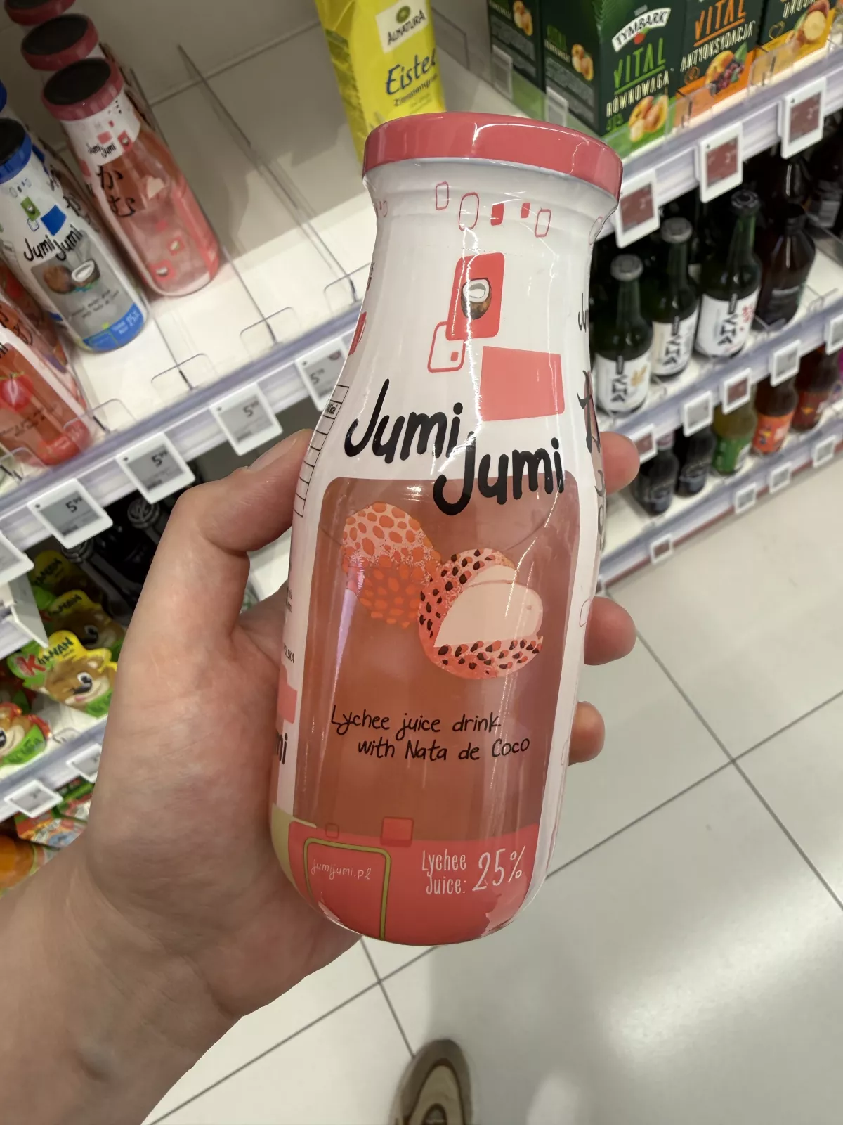 Jumi Jumi napój liczi z kawałkami galaretki kokosowej nata de coco | 280ml