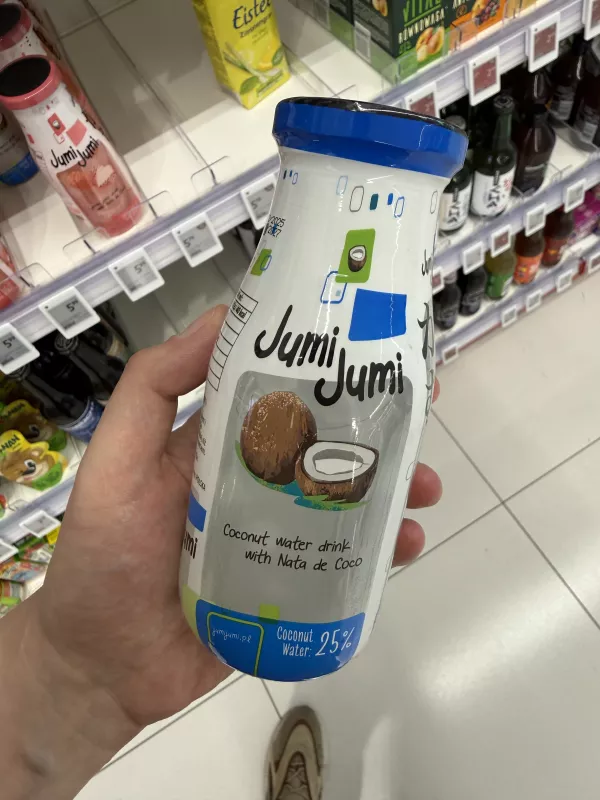 Jumi Jumi Coconut water drink with Nata de Coco / napój kokosowy z kawałkami galaretki kokosowej nata de coco | 280ml