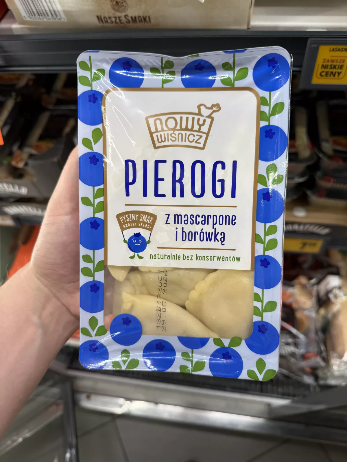Nowy Wiśnicz Pierogi z mascarpone i borówką | 400g