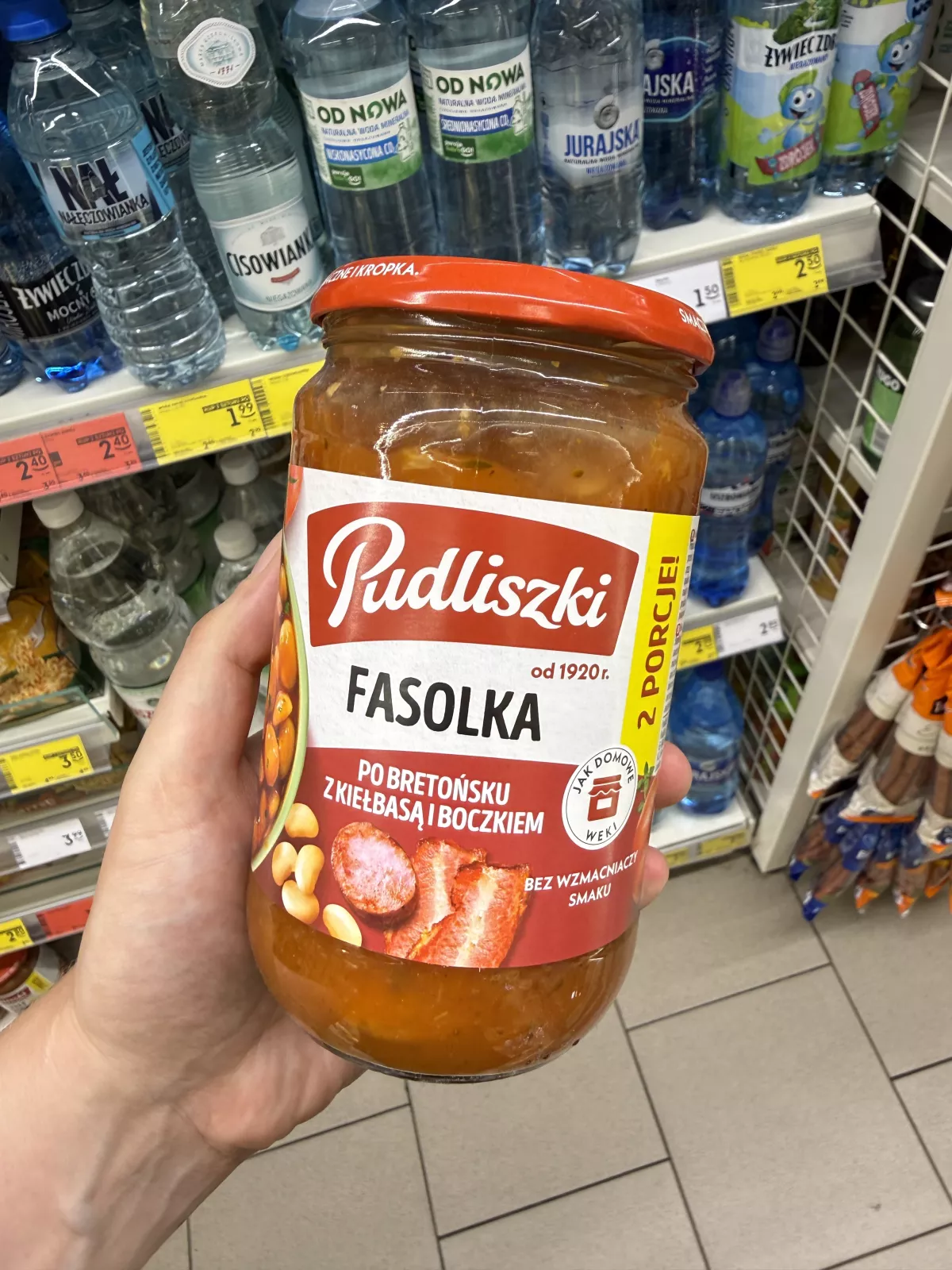 Pudliszki Fasolka po bretońsku z kiełbasą i boczkiem | 610g