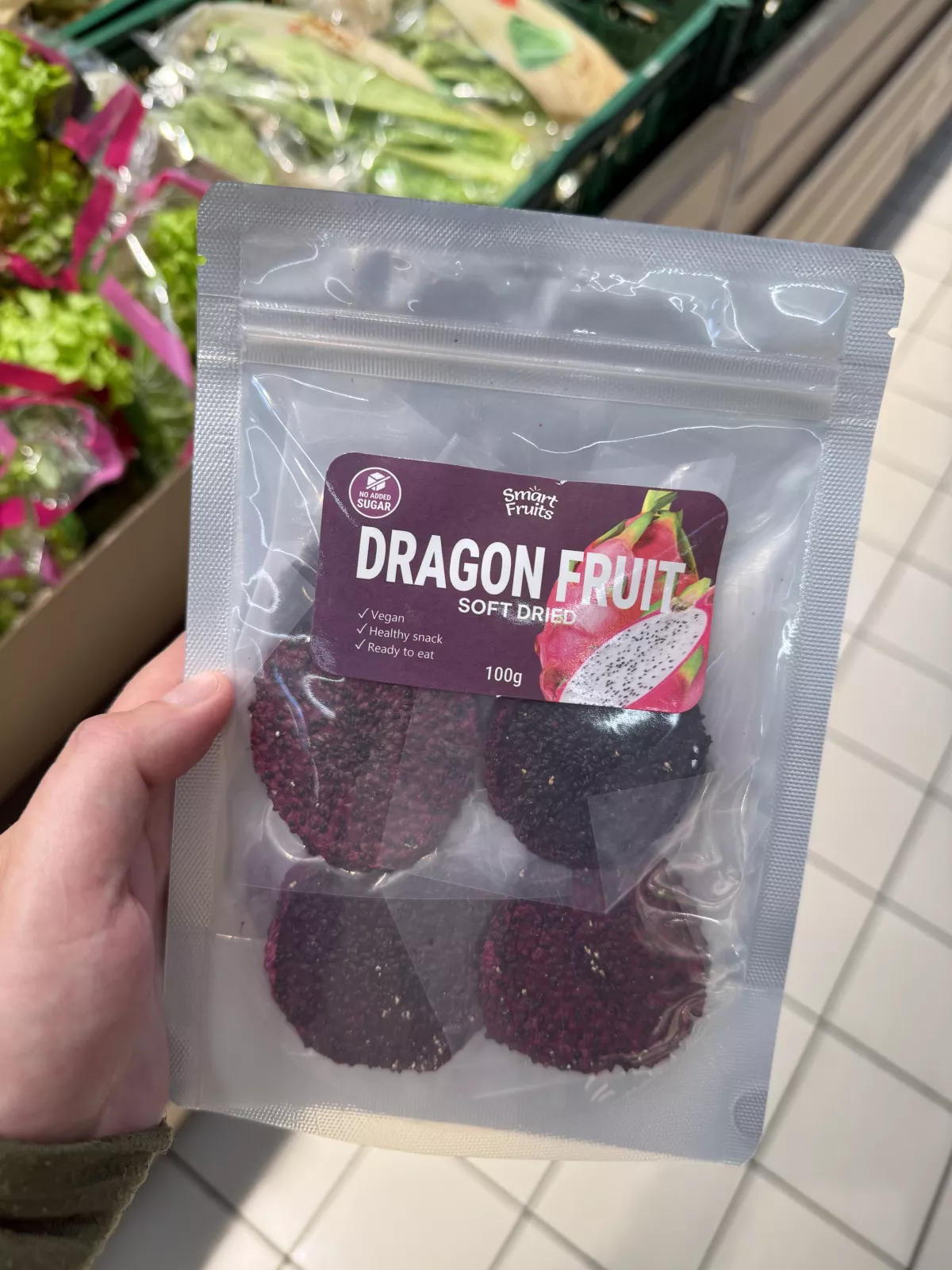 Smart Fruits Dragon Fruit Soft Dried / Smoczy owoc suszony, miękkie plastry | 100g