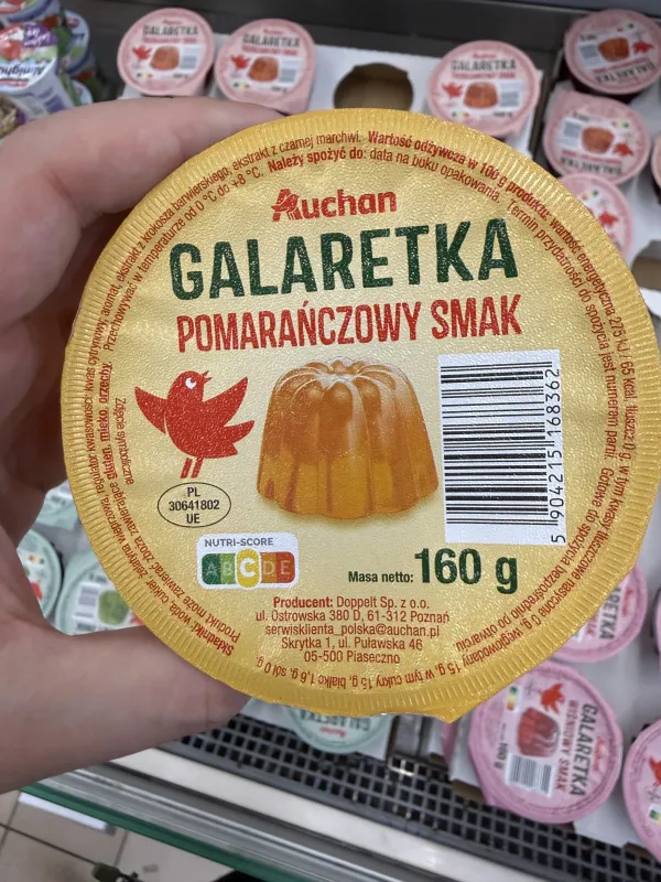 Auchan Galaretka pomarańczowy smak | 160g