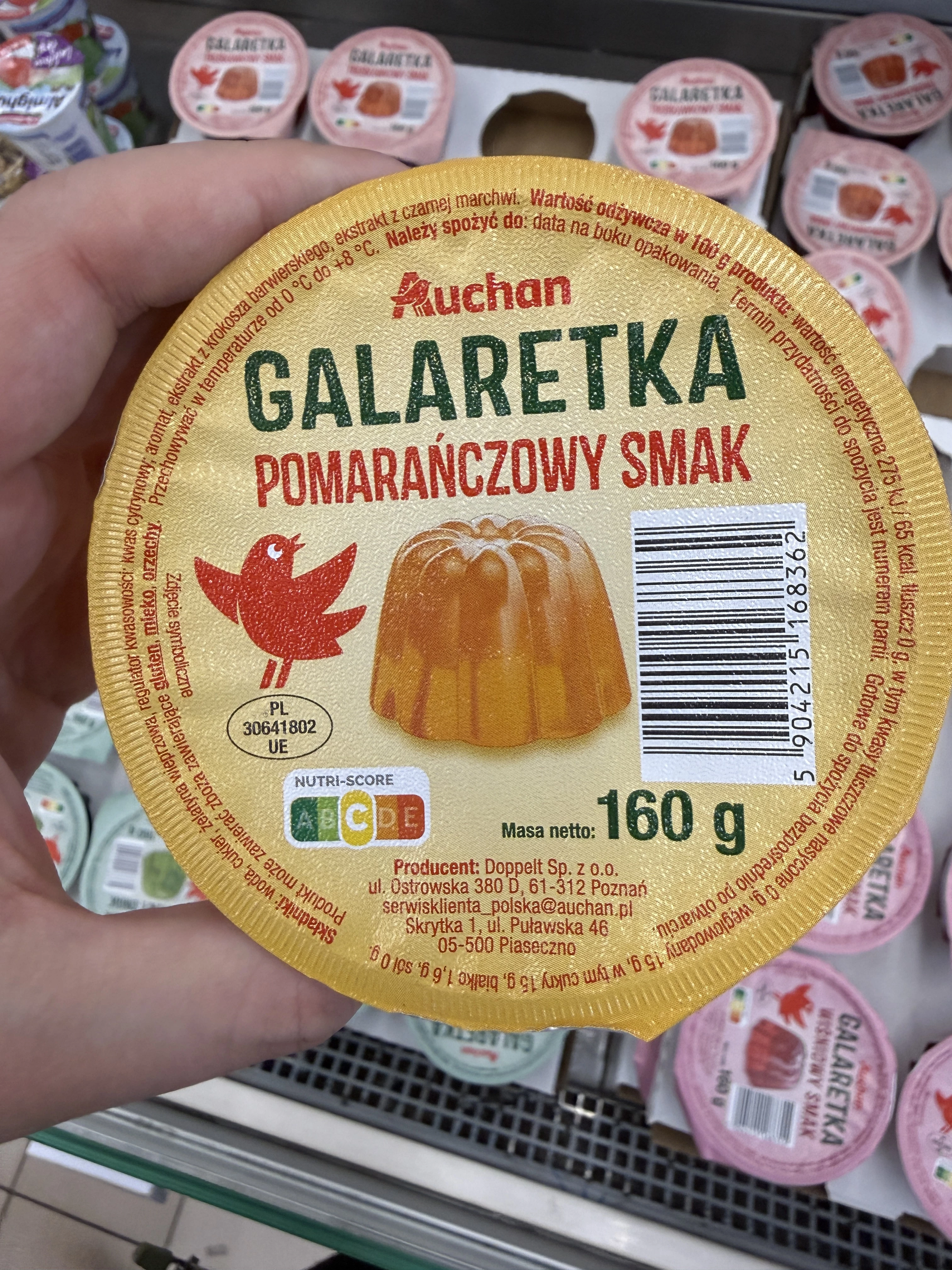 Auchan Galaretka pomarańczowy smak | 160g