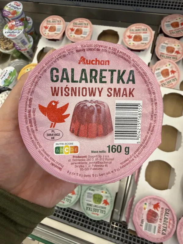 Auchan Galaretka wiśniowy smak | 160g