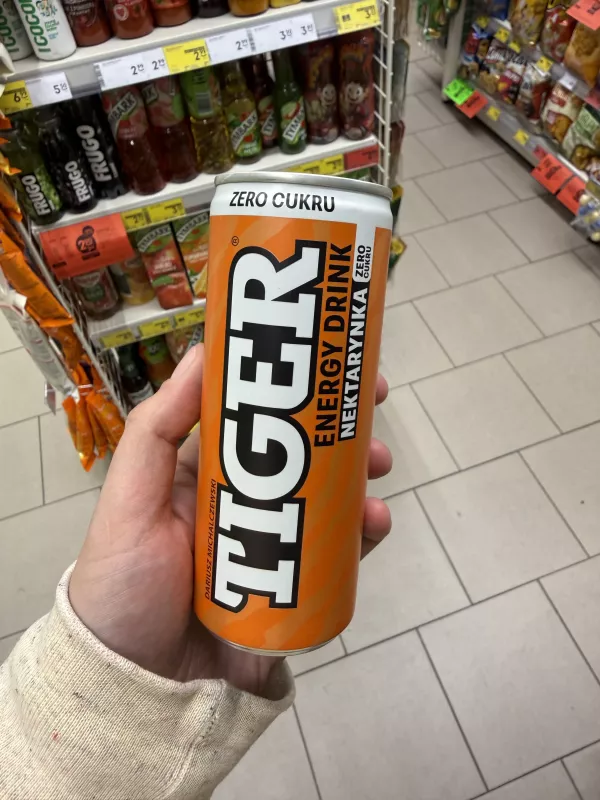 Tiger Energy Drink Nektarynka Zero Cukru | 250ml