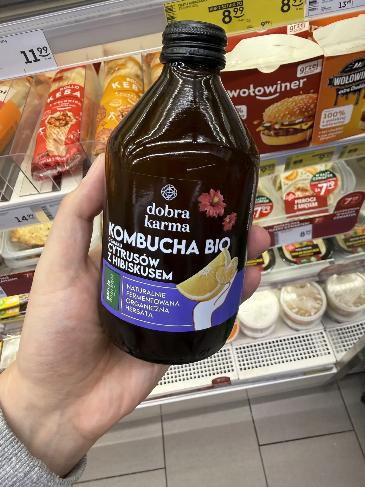 Dobra Karma Kombucha Bio o smaku cytrusów z hibiskusem | 330ml